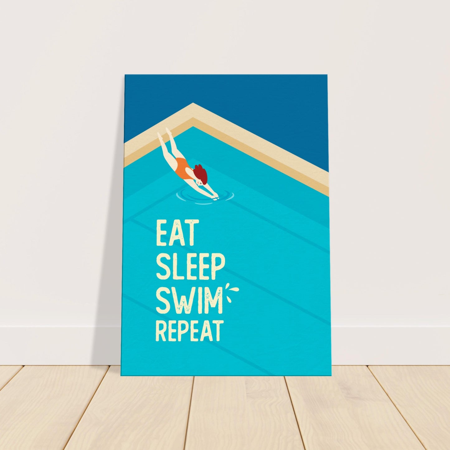 Eat Sleep Swim Repeat: Canvas Print