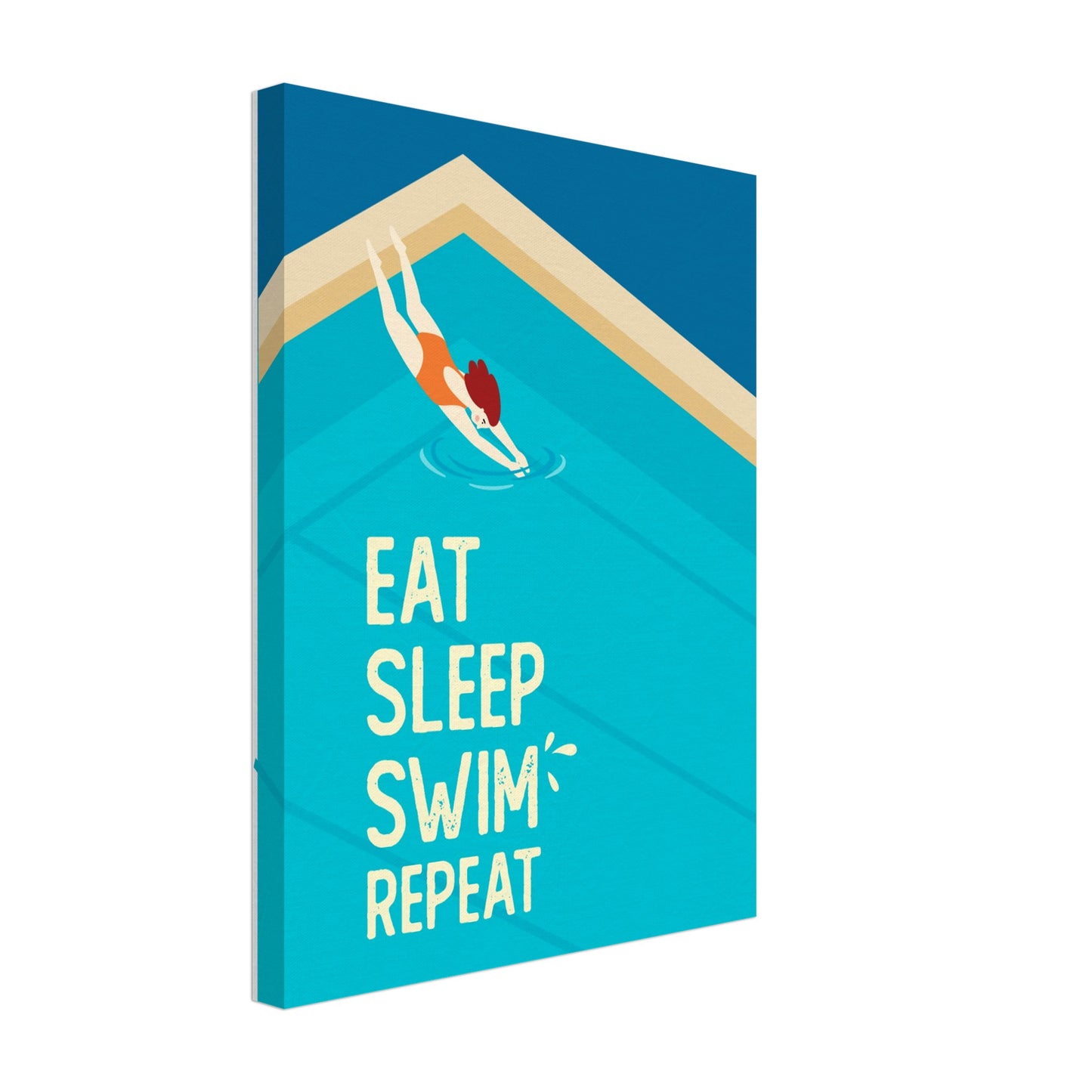 Eat Sleep Swim Repeat: Canvas Print
