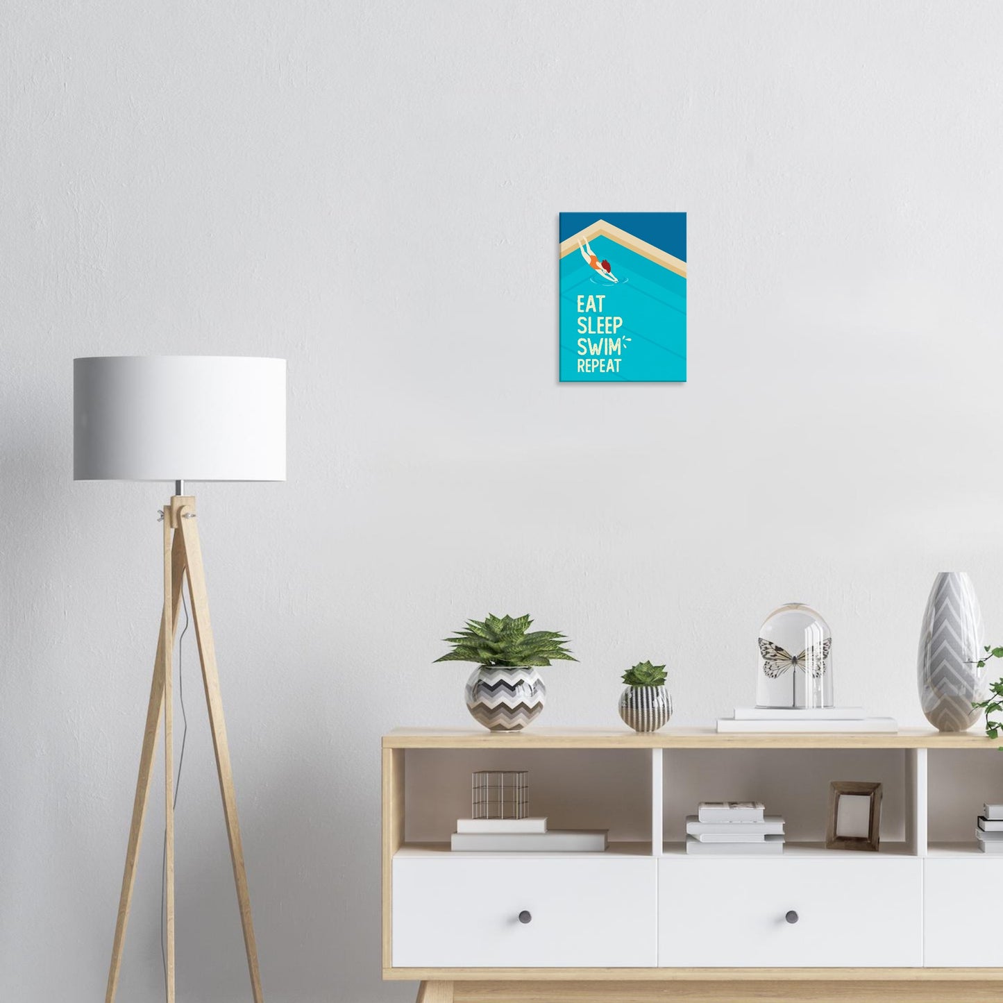 Eat Sleep Swim Repeat: Canvas Print