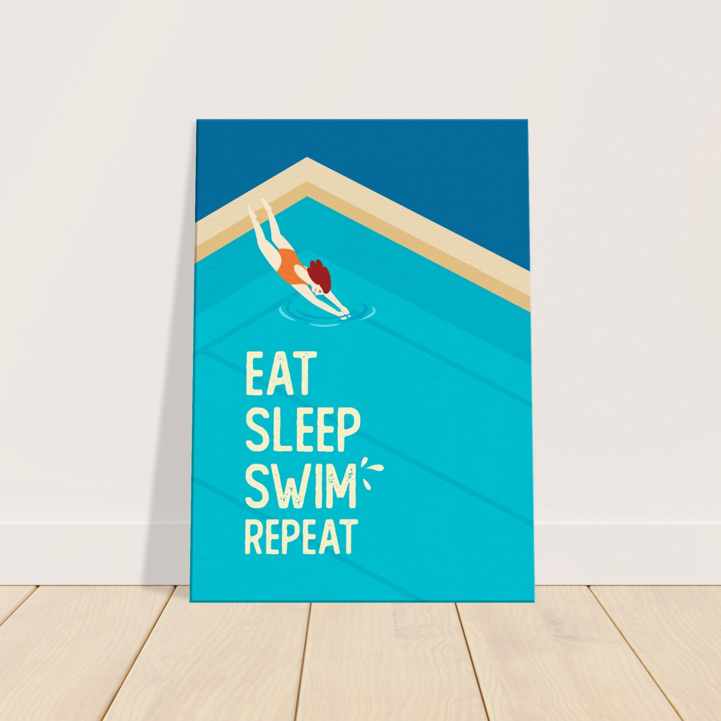 Eat Sleep Swim Repeat: Canvas Print
