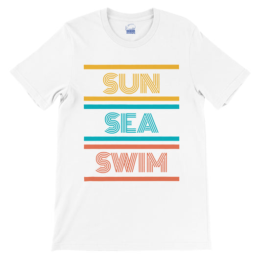 Sun Sea Swim: T-shirt (White/Royal Blue/Navy/Dark Grey/Black)