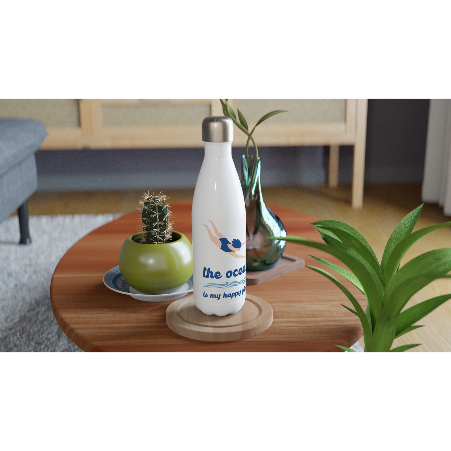 The Ocean: Water Bottle (female swimmer)