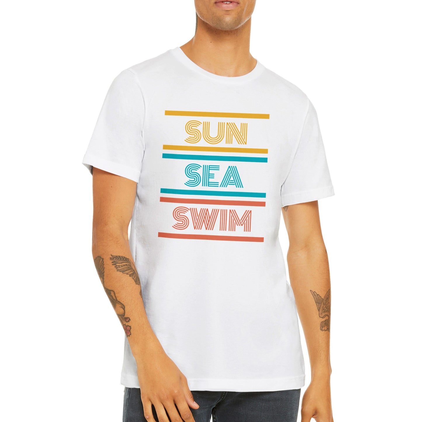 Sun Sea Swim: T-shirt (White/Royal Blue/Navy/Dark Grey/Black)