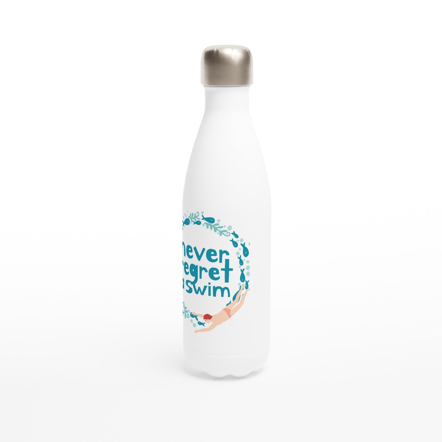 Never Regret A Swim: Water Bottle (male swimmer)