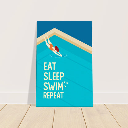 Eat Sleep Swim Repeat: Canvas Print