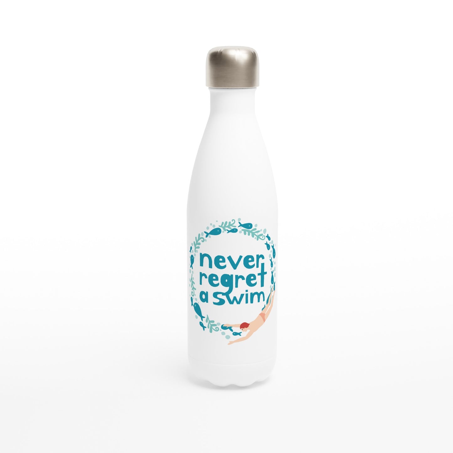 Never Regret A Swim: Water Bottle (male swimmer)