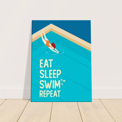 Eat Sleep Swim Repeat: Canvas Print
